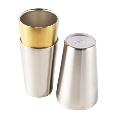 China Stainless Steel Sustainable Wall Cup Double Wall Water Mug Cup Metal Wine Drinking Cups for sale