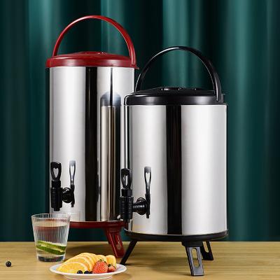 China Eco-friendly Double Wall Insulation Barrel Metal Milk Tea Bucket Stainless Steel Barrel for sale