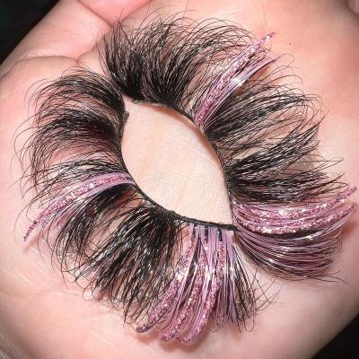 China Long 25MM Colored Glitter Wholesale Vendor Natural 20MM 5D Mink Eyelashes Vendor Halloween Party Lashes3D for sale