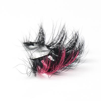 China Colorful Colorful Mink Lashes With Color Seller Wholesale 3D 5D Mink Lashes Custom Packaging Mink Lashes With Packaging for sale