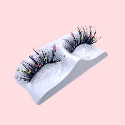 China Long 2022 Natural New Dramatic Glitter Colored Mink Strip Lashes Rhinestone Sequins False Eye Lashes Volume Sparkle Lashes for sale