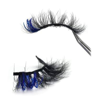 China Russian Mink Lashes Wholesale Hand Made Faux Mink Lashes Long Stripe Glitter Lashes Full Strip Natural Custom Silk Lashes D curl for sale