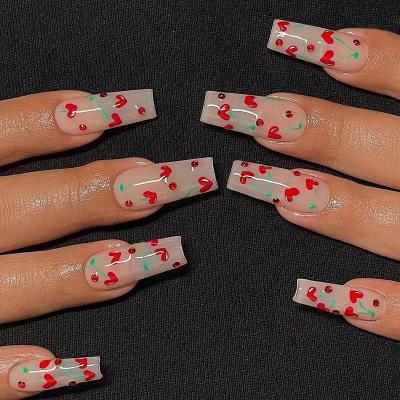 China 2022 Easy Use Press On Nails Artificial French Designed Acrylic Full Cover False Nails Wholesale Gel Press On Nails for sale