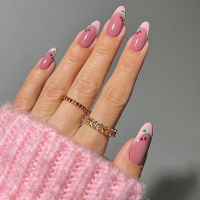 China 2022 Easy Wear Nail Design Spring Nails High Quality Handmade Ballerina Long Press On Nails With Rhinestone for sale