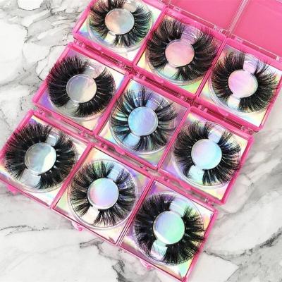 China Long Wholesale Natural Mink Eyelashes Custom Lash Boxes Dramatic Fluffy Wholesale 25MM 3D Mink Fur Lashes Private Label Mink Lashes for sale