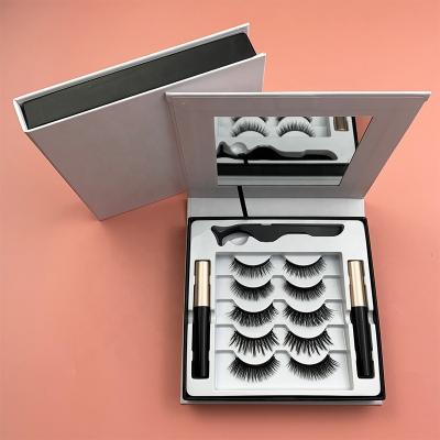 China 2022 Newest Styles Natural Long Magnetic Eyeliner 4 Lashes Pack 3D Magnetic Eyelashes Wholesale Magnetic Eyelashes for sale