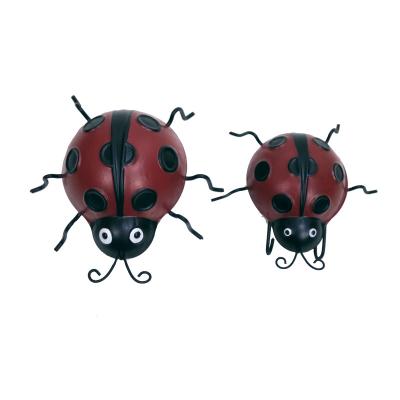 China New Industrial Bulk Fairy Garden Outdoor Stakes Metal Ladybug Yard Stakes Supplies for sale