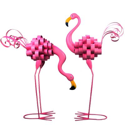 China Metal Iron Home Decors Flamingo Home Decors Yard Lawn Garden Ornament Statue, Outdoor And Indoor Flamingo Pink for sale