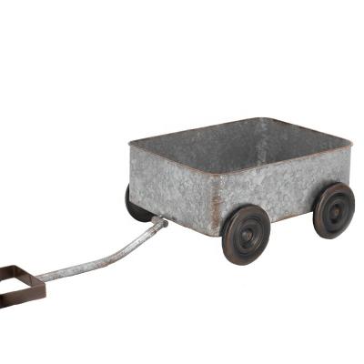 China Europe Rustic Galvanized Metal Farm Cart Decorative Planter for sale