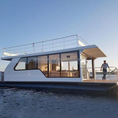 China New Design Mobile Houseboat Stainless Fabricated Tiny Houseboat On Water Boat Prefab House Floating Luxury Yacht for sale