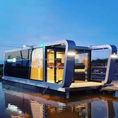 China Houseboat Allhouse New Design Stainless Fabricated House On Water Prefab Houseboat Houseboat Floating Yacht for sale