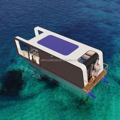 China Stainless Fabricated Allhouse Allhouse Houseboat Hotel Yacht Luxury Floating Prefab Houseboat for sale