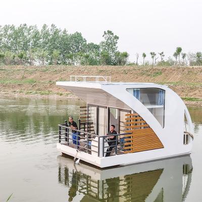 China China Modern Luxury Hotel Floating Tiny Houseboat On Water Modern Prefab House Houseboat For Sale for sale