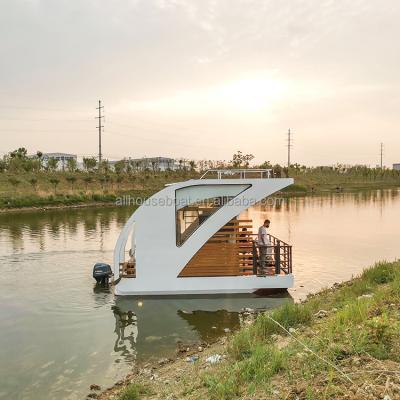 China Modern Mobile Home Trailer On Water Houseboat Pontoon Modular Home Boathouse Floating Small Homes Tiny Houseboat Floating Hotel for sale