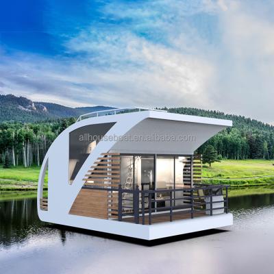 China Modern Small Boat House For Hotel Movable Prefab House Modular Home Floating Water Floating Homes Tiny Home House for sale