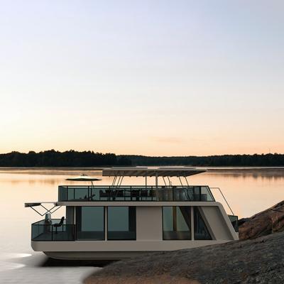 China Modern Chinese Aluminum Manufacturer Aluminum House Boat Pontoon Boat 12m Luxury Yacht For Family Entertainment for sale