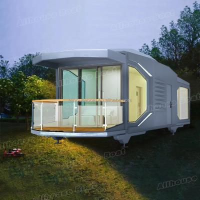 China Modern Modular Smart Home Glass Mobile Tiny Villa Solarium Boat Prefab Houseboat Bedroom for sale