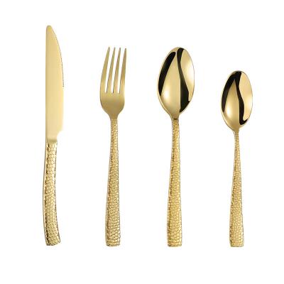 China Western Luxurious Creative Fish Scale Cutlery Set Gold For Hotel Restaurant 18/10 Stainless Steel Cutlery Set for sale