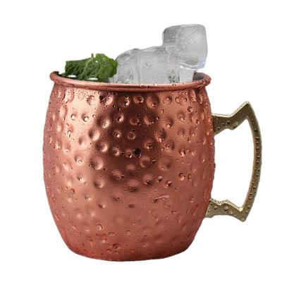 China Viable Moscow Mule Copper Cocktail Cups Set 550ml 18Oz Hammer Point Moscow Mule Mug for sale