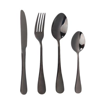 China Viable Black Flatware Set With Gift Box Stainless Steel Factory 18-10 Wholesale Wedding Flatware Set for sale