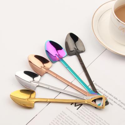 China Eco-friendly Creative Sustainable Coffee Spoon Mirror Polish Food Grade Stainless Steel Metal Spoon for sale