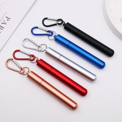 China Reusable Telescopic Stainless Steel Straw Collapsible Straw Viable Hot Sale Drinking Set for sale