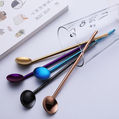 China Viable Reusable Metal 304 Stainless Steel Drinking Straw Set Spoon Straws for sale