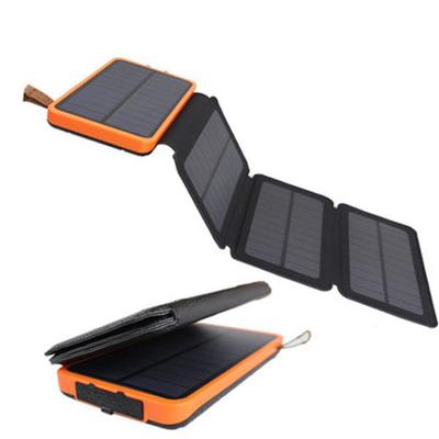 China Popular Portable 20000 mAh Solar Power Bank 2022 Solar Power Bank Outdoor 10000 mAh Capacity Fast Charging Folding Power Bank For Travel for sale