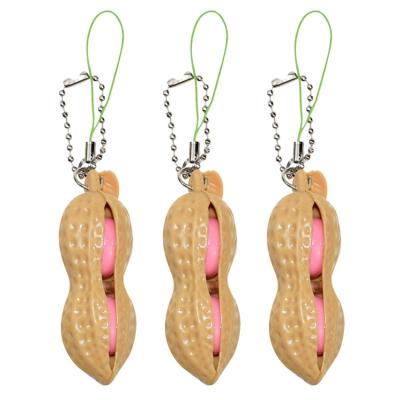 China Funny Peanut Educational Peanut Squishy Toy KeyChain Fidget Popper Squeeze Pea Bean Anti-stress Stimulation Toy Amazon Hot Fidget Toys for sale