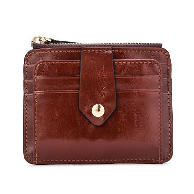 China Anti-theft Men's Card Wallet Multi-card Retro Short Genuine Leather Minimalist Purse New Card Holder Money Invents Bag for sale