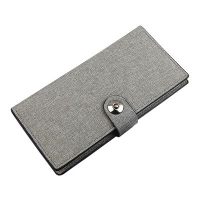 China Male RFID Wallet Canvas Shorts Purse Latch Credit Card Holder Cash Wallet for Men Utra-thin Money Bag for sale