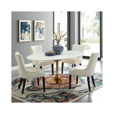 China (Other) Pinzhi Adjustable Velvet Dining Table Set 6 Dining Chairs Gold Dining Chairs for sale