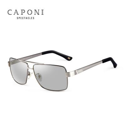 China Sports Sunglasses CAPONI Bridge Rectangle Casual Fishing Frame Double Use Day And Night UV400 Vintage Photochromic Polarized Sunglasses For Men for sale