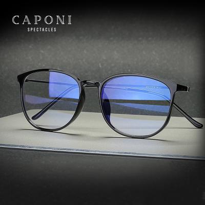 China CAPONI Lightweight Vintage 6g Unisex Ultralight Aircraft Material No Pressure Optical Frames TR90 Flexible Pure Titanium Leg Optical Frames for sale