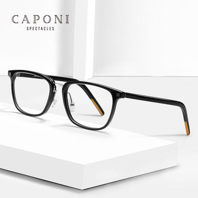 China CAPONI Retro Logo Injection Acetate Frame Occhiali Lightweight High Quality Unisex Custom Made Frame Optical Glass For Women Men for sale