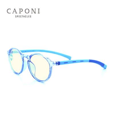 China For Wholesale Kids TR90+Silicone Children Kids CAPONI High Quality Anti-Blue Light Kids Eyesight Eyewear Kids Optical Glasses for sale