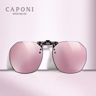 China New Design Sunglasses CAPONI 2022 Fashion Polygon Popular Women Metal Optical Clip On Glasses for sale