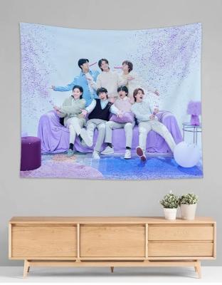 China KPOP Wholesale KPOP Bangtan 10th Birthday 2023 FESTA Boys Cloth Bedroom Wall Hanging Cloth for sale