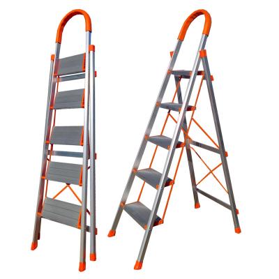 China Folding Ladders D-Type Aluminum Household Ladder 3 4 5 6 Steps for sale