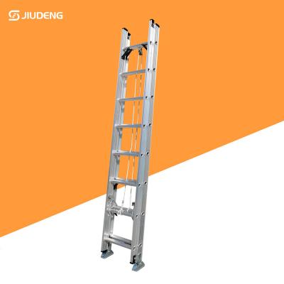 China Folding Ladders Aluminum Rope Telescopic Extension Ladder 2x8 2x10 2x12 2x14 2x16 2x18 2x20 Steps for sale