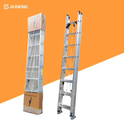 China Folding Ladders Aluminum Rope Extension Ladder Can Be Extend Up And Down Max to 12m for sale