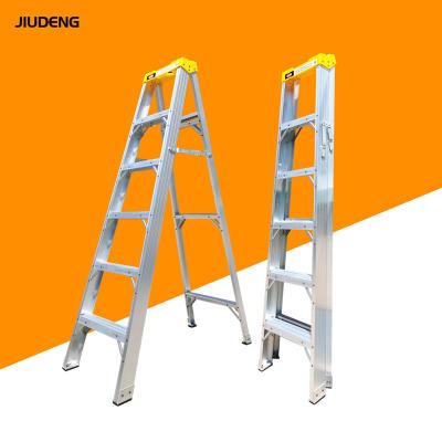 China Folding Ladders Simple One Side Climb Aluminum Folding Trestle Ladder Top With Tool Box for sale