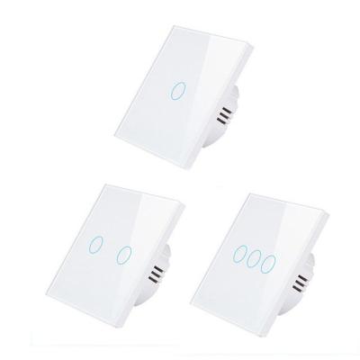 China Residential/Multipurpose Smart Eu Switch WIFI Crystal Glass Wireless Light Standard Wall Strip Switch zigbee switch for sale