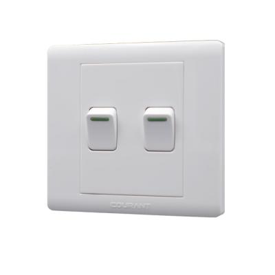 China Economical Home Office MINISTRY OF INTERIOR MINISTRY OF INTERIOR MINISTRY OF INTERIOR 2 way lamp switch socket ABS phosphor silver ally point wall version factory switch for sale