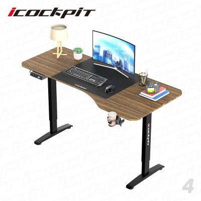 China Younger Design Adjustable Electric Single Engine Icockpit Computer Desk Adjustable Sit Stand Desk Smart Table Sit Stand Desk for sale