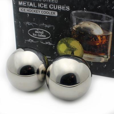 China Best Sustainable Home Use Stainless Steel Ice Cube Balls Reusable Cooling Stones for sale