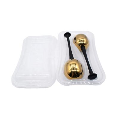 China Gold Face Ball With Color Handle Ice Globes Cold Therapy Facial Massager for sale