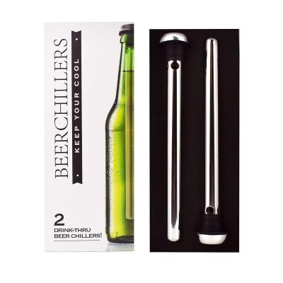 China 2Pc Gift Box Stainless Steel Wine Bottle Stick Sustainable Cooler Freezer With Aerator And Pourer Decanter for sale