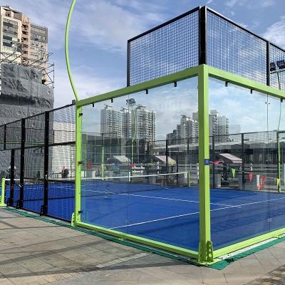 China Tennis Sports Chinese Supplier Hot Sale Assembled Panoramic Outdoor Padel Court, Padel Tennis Court Price for sale