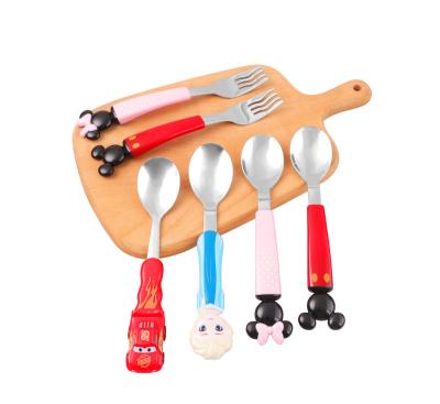 China Sustainable Disney 3D Cup, Bowl, Fork, Spoon 4 Piece Cutlery Set Set For Cute Kids for sale